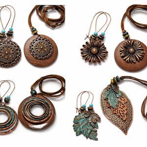 Beautiful Boho necklace & earring set choice of setting NIB